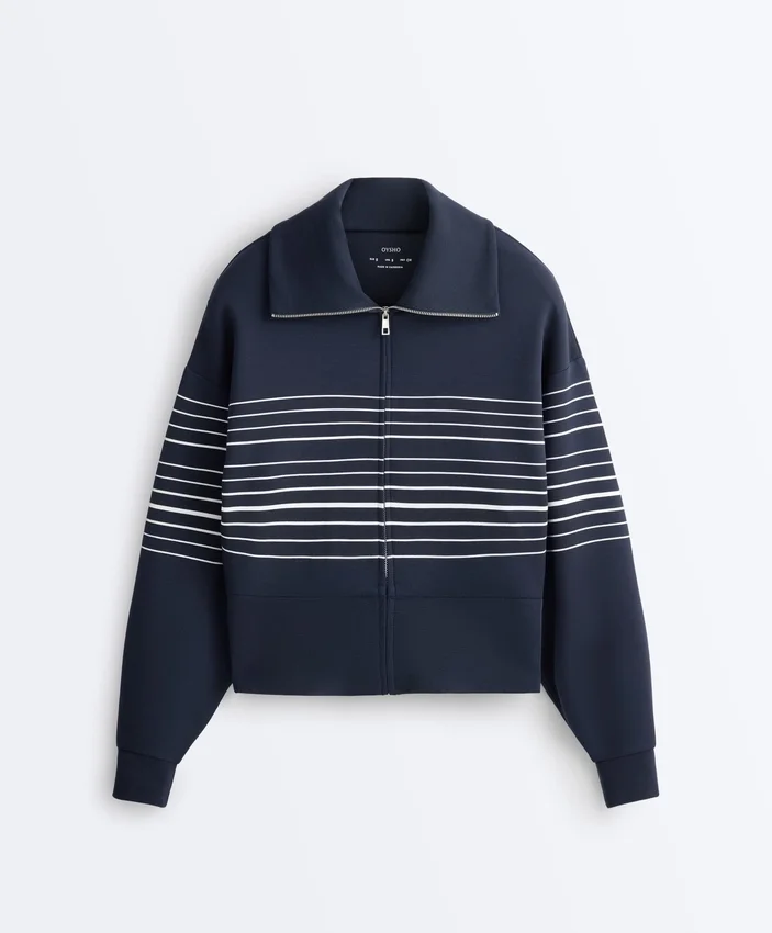 Soft-Touch Striped Sailor Jacket with Modal Soft-Touch Striped Sailor Jacket with Modal