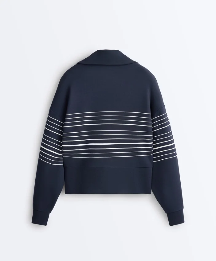Soft-Touch Striped Sailor Jacket with Modal Soft-Touch Striped Sailor Jacket with Modal