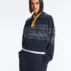 Soft-Touch Striped Sailor Jacket with Modal Soft-Touch Striped Sailor Jacket with Modal