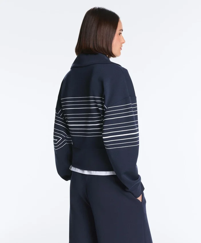 Soft-Touch Striped Sailor Jacket with Modal Soft-Touch Striped Sailor Jacket with Modal