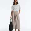Soft-Touch Wide-Leg Crop Trousers with Modal and Pleats Soft-Touch Wide-Leg Crop Trousers with Modal and Pleats