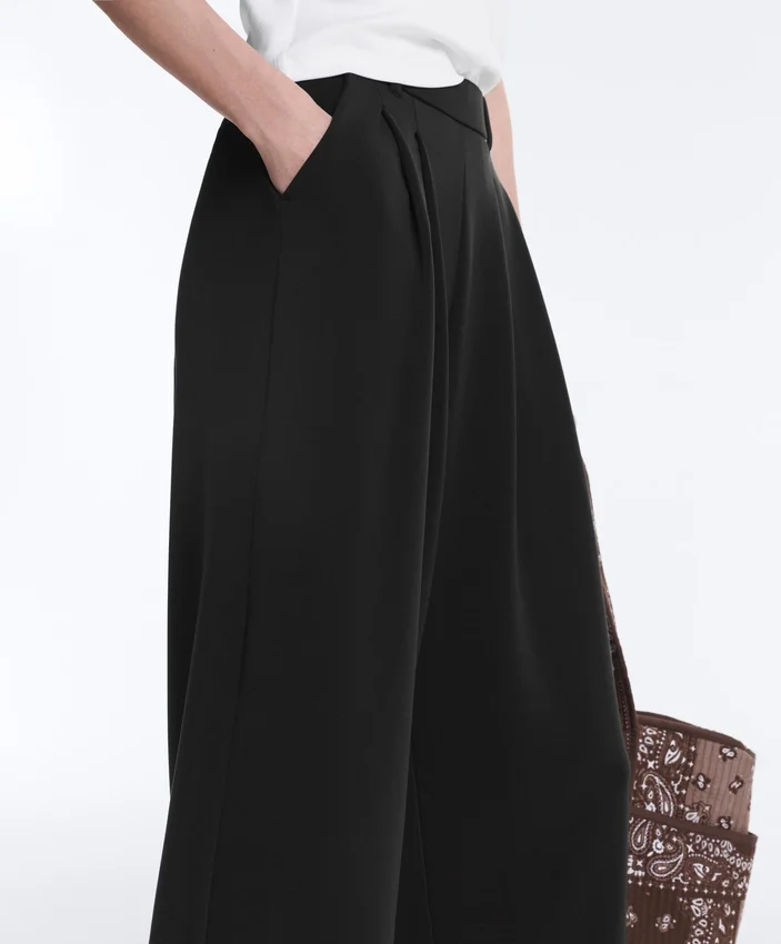 Soft-Touch Wide-Leg Crop Trousers with Modal and Pleats Soft-Touch Wide-Leg Crop Trousers with Modal and Pleats