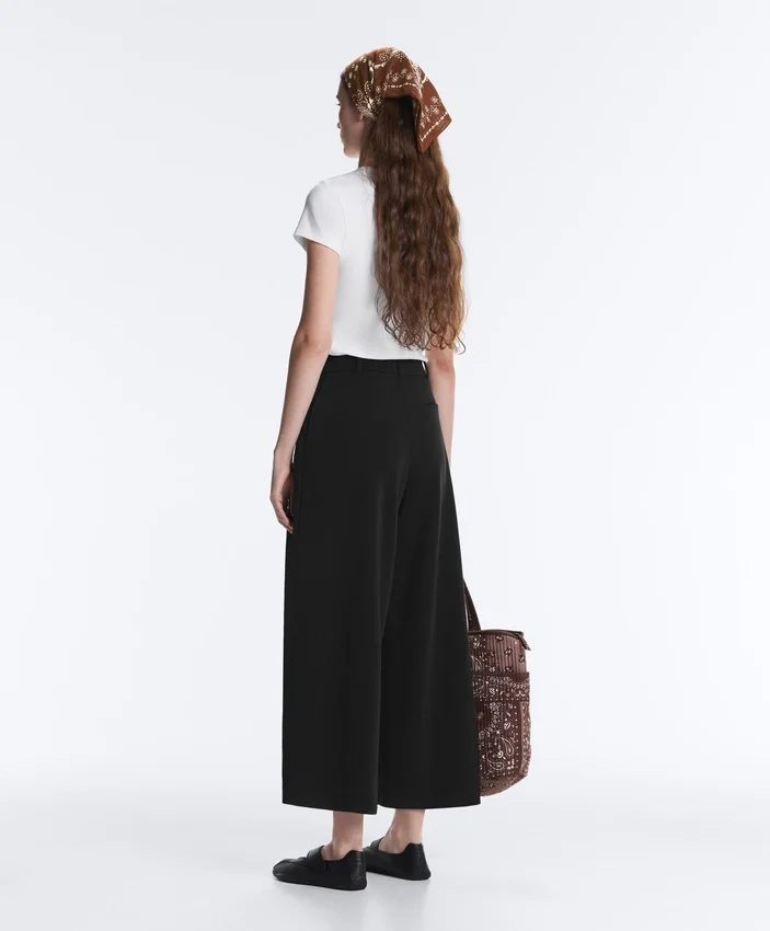 Soft-Touch Wide-Leg Crop Trousers with Modal and Pleats Soft-Touch Wide-Leg Crop Trousers with Modal and Pleats