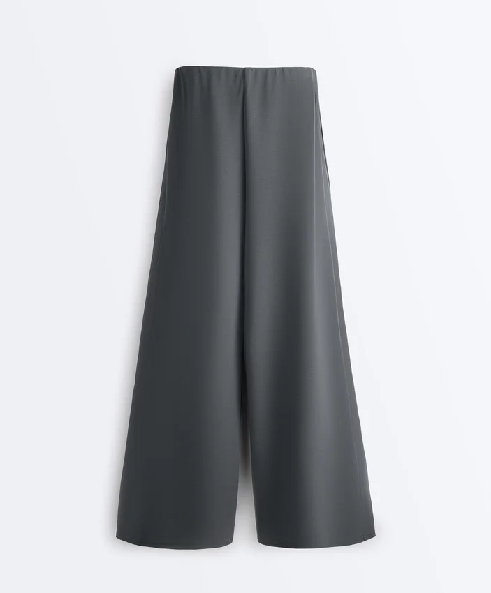 Soft-Touch Wide-Leg Trousers with Side Pleat and Modal Soft-Touch Wide-Leg Trousers with Side Pleat and Modal