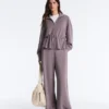 Soft-Touch Modal Jacket with Adjustable Waist and High Collar Soft-Touch Modal Jacket with Adjustable Waist and High Collar
