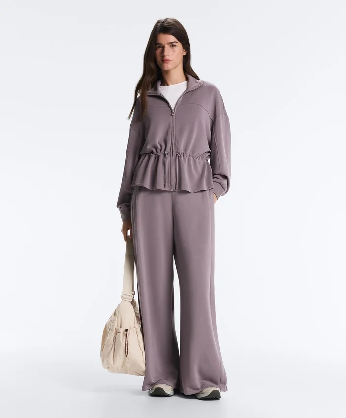 Soft-Touch Modal Jacket with Adjustable Waist and High Collar Soft-Touch Modal Jacket with Adjustable Waist and High Collar