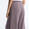 Soft-Touch Wide-Leg Trousers with Side Pleat and Modal Soft-Touch Wide-Leg Trousers with Side Pleat and Modal