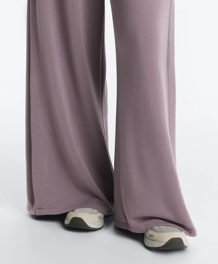Soft-Touch Wide-Leg Trousers with Side Pleat and Modal Soft-Touch Wide-Leg Trousers with Side Pleat and Modal