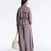 Soft-Touch Modal Jacket with Adjustable Waist and High Collar Soft-Touch Modal Jacket with Adjustable Waist and High Collar