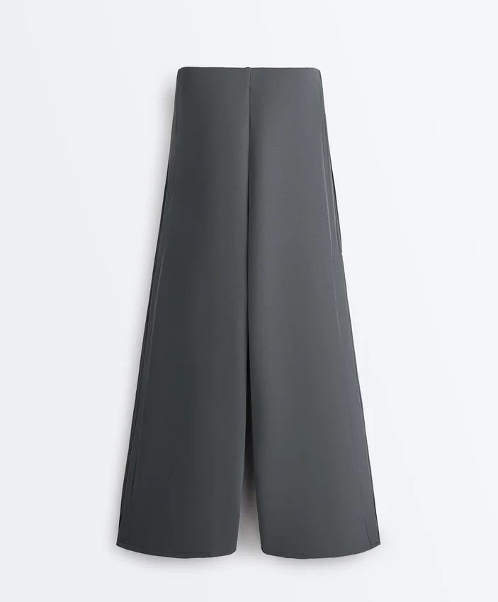 Soft-Touch Wide-Leg Trousers with Side Pleat and Modal Soft-Touch Wide-Leg Trousers with Side Pleat and Modal
