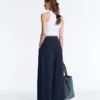 Soft-Touch Wide-Leg Trousers with Side Pleat and Modal Soft-Touch Wide-Leg Trousers with Side Pleat and Modal