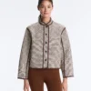 Stand-Up Collar Jacket with Contrast Stand-Up Collar Jacket with Contrast