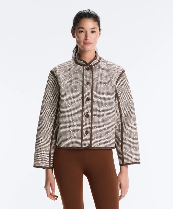 Stand-Up Collar Jacket with Contrast Stand-Up Collar Jacket with Contrast