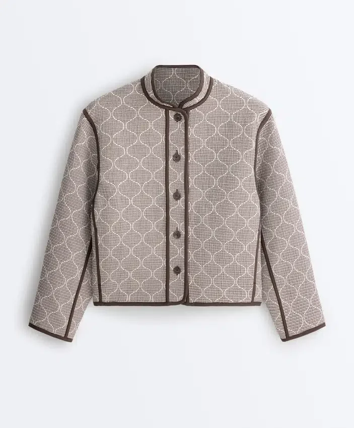 Stand-Up Collar Jacket with Contrast Stand-Up Collar Jacket with Contrast