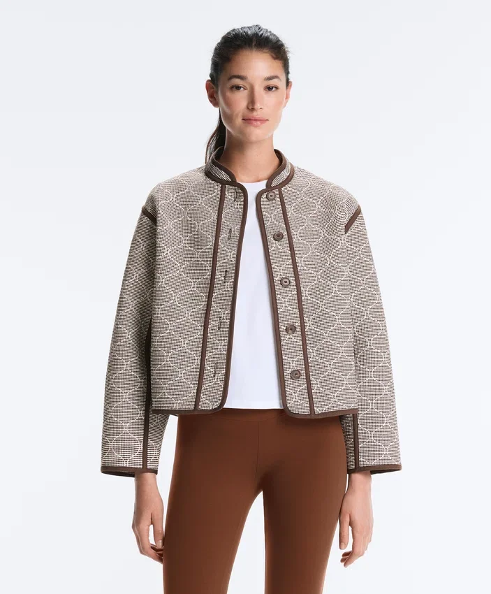 Stand-Up Collar Jacket with Contrast Stand-Up Collar Jacket with Contrast