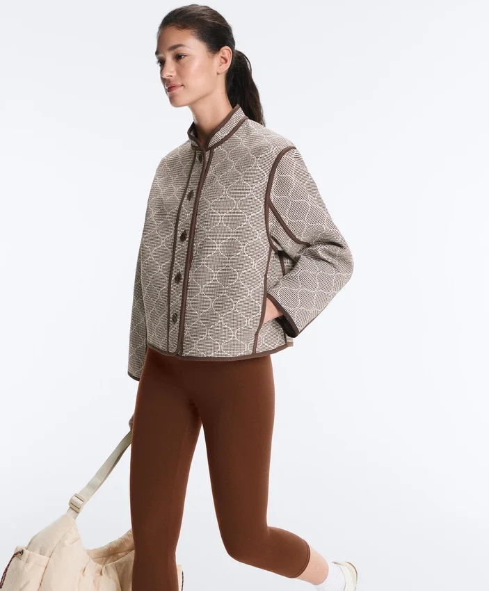 Stand-Up Collar Jacket with Contrast Stand-Up Collar Jacket with Contrast