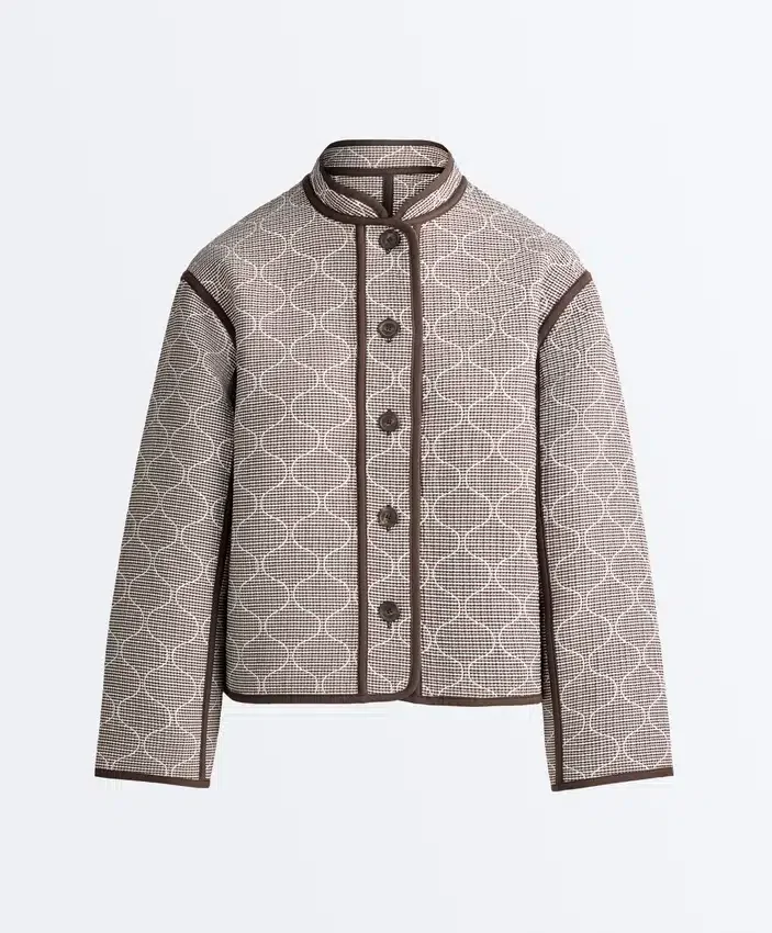 Stand-Up Collar Jacket with Contrast Stand-Up Collar Jacket with Contrast
