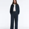 Piqué Jacket with Cotton Contrast Piping Piqué Jacket with Cotton Contrast Piping
