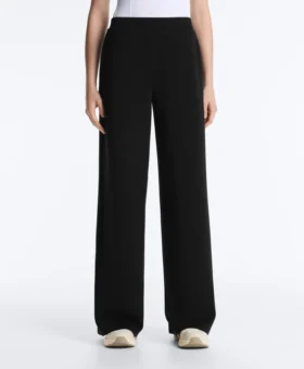 Straight-Leg Striped Trousers with Soft-Touch Modal