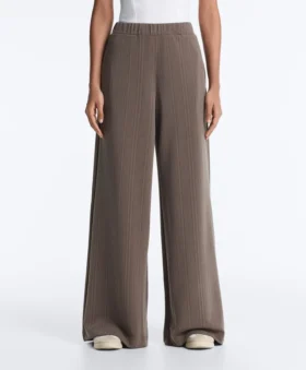 Straight-Leg Trousers with Asymmetric Stripe and Modal