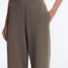 Straight-Leg Trousers with Asymmetric Stripe and Modal Straight-Leg Trousers with Asymmetric Stripe and Modal