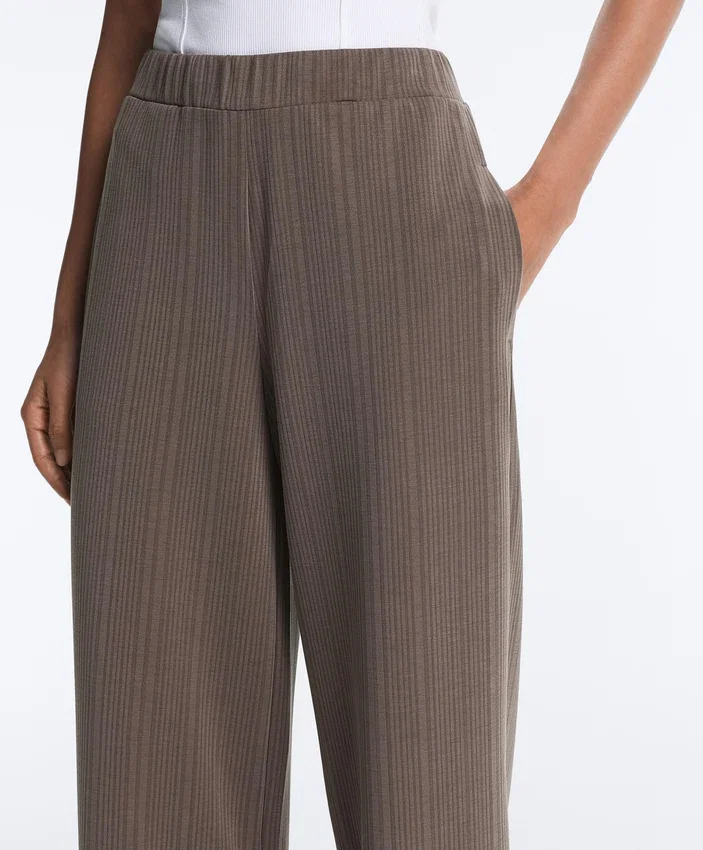 Straight-Leg Trousers with Asymmetric Stripe and Modal Straight-Leg Trousers with Asymmetric Stripe and Modal
