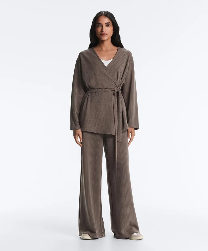 Long Asymmetric Stripe Jacket with Modal Long Asymmetric Stripe Jacket with Modal