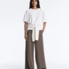 Straight-Leg Trousers with Asymmetric Stripe and Modal Straight-Leg Trousers with Asymmetric Stripe and Modal