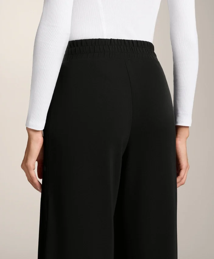 Straight-Leg Trousers with Buttons and Rib with Soft-Touch Modal Straight-Leg Trousers with Buttons and Rib with Soft-Touch Modal