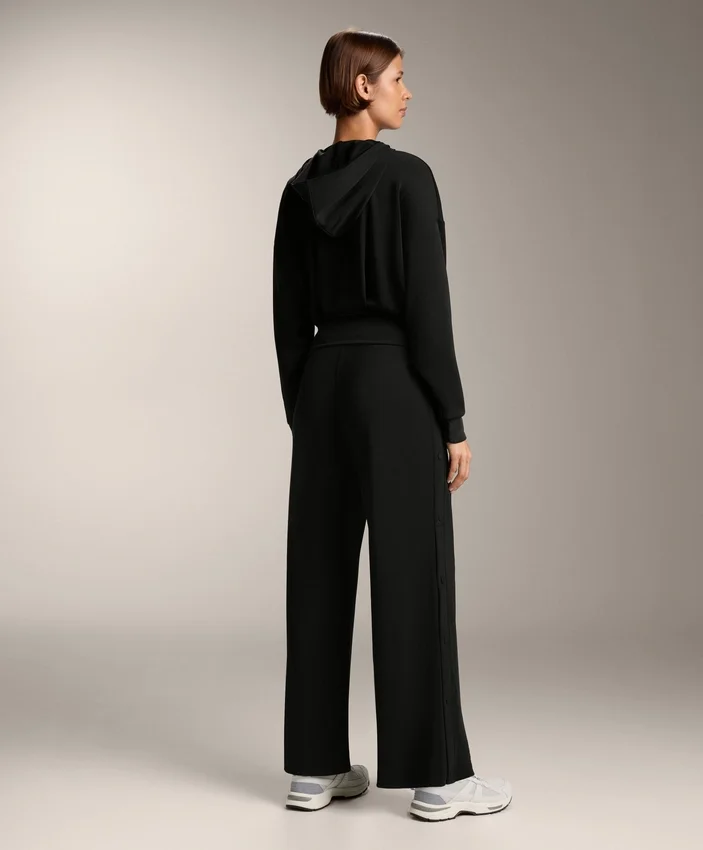 Straight-Leg Trousers with Buttons and Rib with Soft-Touch Modal Straight-Leg Trousers with Buttons and Rib with Soft-Touch Modal