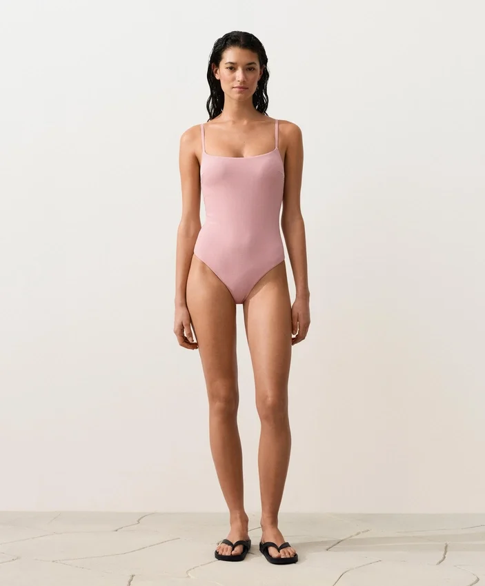 Stripe Round Neck Swimsuit Stripe Round Neck Swimsuit
