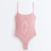 Stripe Round Neck Swimsuit Stripe Round Neck Swimsuit