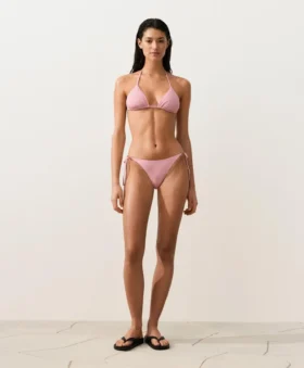Stripe Medium-Coverage Bikini Briefs with Ties