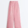 Striped 100% Cotton Straight-Leg Trousers Striped 100% Cotton Straight-Leg Trousers