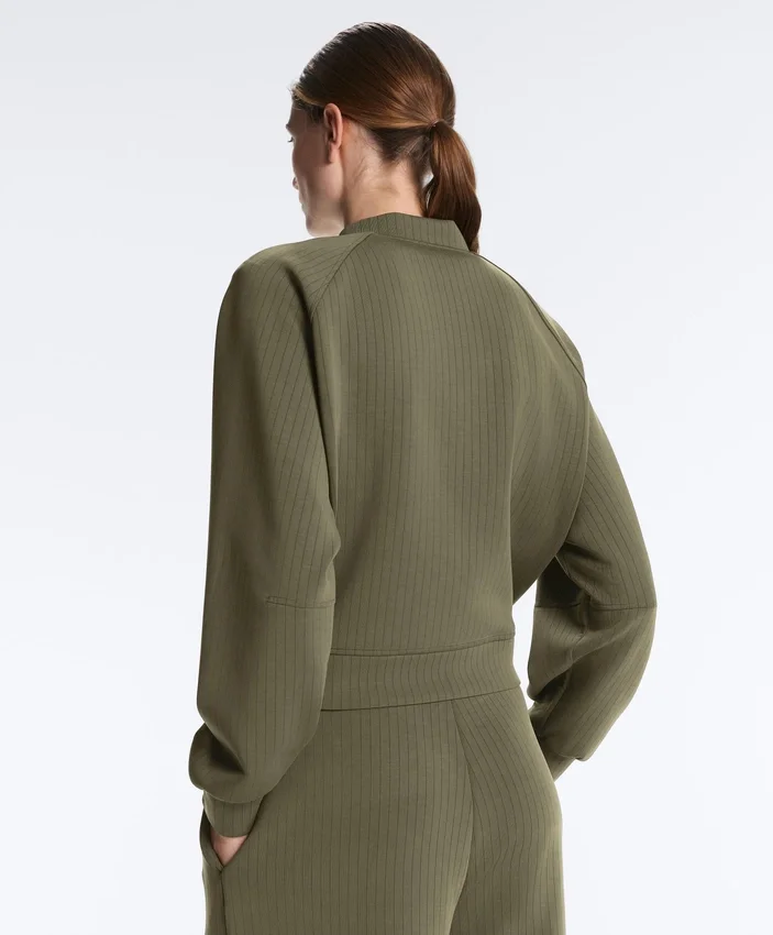 Striped Bomber Jacket with Soft-Touch Modal Striped Bomber Jacket with Soft-Touch Modal