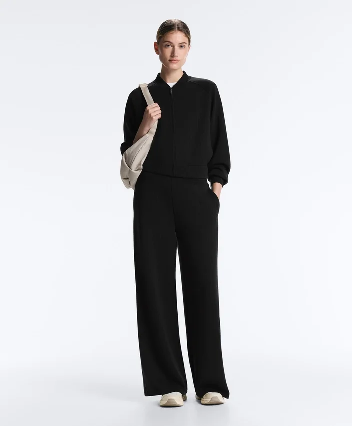 Striped Bomber Jacket with Soft-Touch Modal Striped Bomber Jacket with Soft-Touch Modal