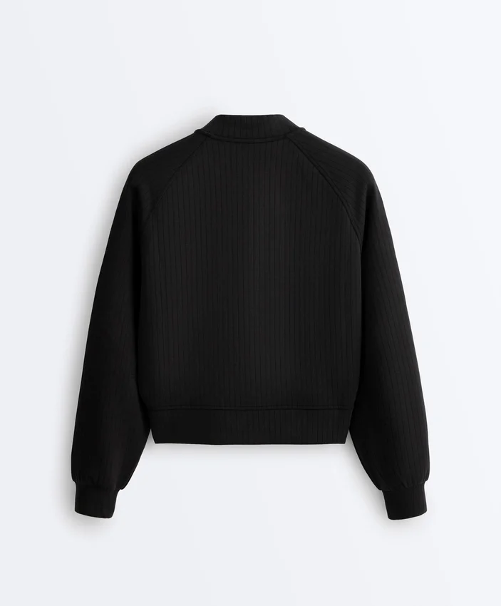 Striped Bomber Jacket with Soft-Touch Modal Striped Bomber Jacket with Soft-Touch Modal