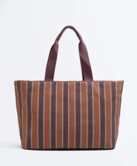 Striped Canvas Tote Bag