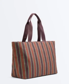Striped Canvas Tote Bag