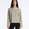 Striped Cotton Blend Long Sleeve Relaxed T-Shirt Striped Cotton Blend Long Sleeve Relaxed T-Shirt
