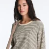Striped Cotton Blend Long Sleeve Relaxed T-Shirt Striped Cotton Blend Long Sleeve Relaxed T-Shirt