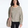 Striped Cotton Blend Long Sleeve Relaxed T-Shirt Striped Cotton Blend Long Sleeve Relaxed T-Shirt