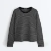 Striped Cotton Blend Long Sleeve Relaxed T-Shirt Striped Cotton Blend Long Sleeve Relaxed T-Shirt