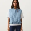 Striped Cotton Blend Vest Striped Cotton Blend Vest