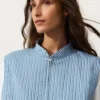 Striped Cotton Blend Vest Striped Cotton Blend Vest