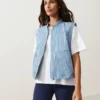 Striped Cotton Blend Vest Striped Cotton Blend Vest