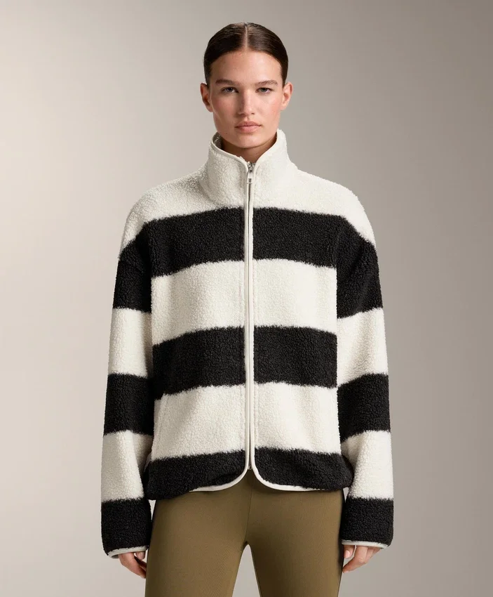 Striped Faux-Shearling Bomber Jacket Striped Faux-Shearling Bomber Jacket