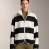 Striped Faux-Shearling Bomber Jacket Striped Faux-Shearling Bomber Jacket