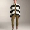 Striped Faux-Shearling Bomber Jacket Striped Faux-Shearling Bomber Jacket