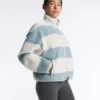 Striped Faux-Shearling Bomber Jacket Striped Faux-Shearling Bomber Jacket